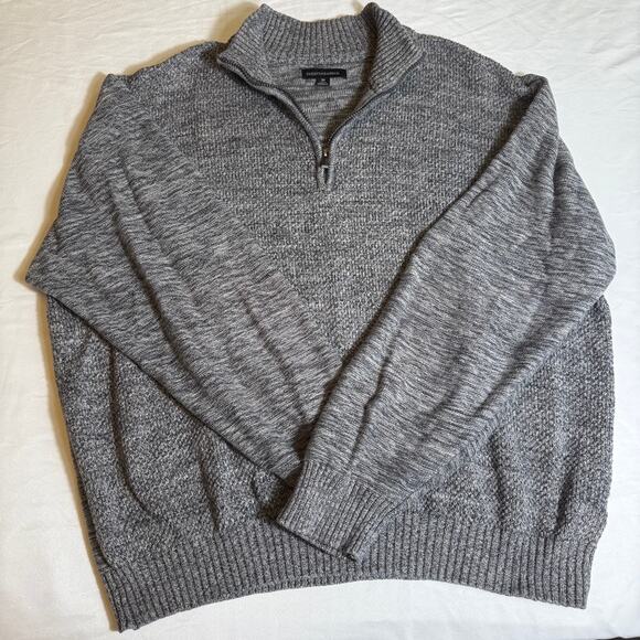 Tricots St. Raphael Men’s Gray 100% Cotton Quarter Zip Sweater Pullover Knit 3X - Picture 1 of 14